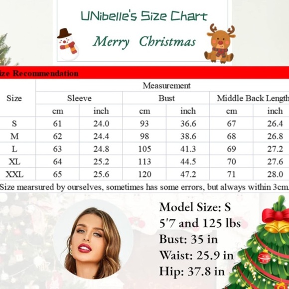 Meaneor Women’s Christmas Sweater Christmas Tree Reindeer Pullover/Crewneck |NEW - Picture 6 of 9